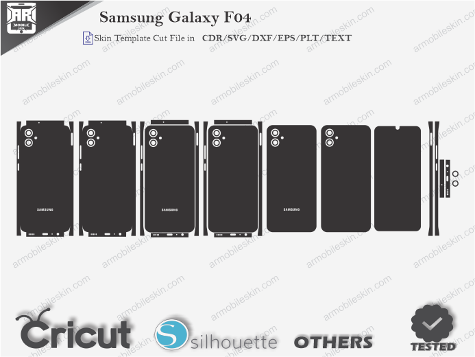 Samsung Galaxy F04 Skin Template Vector