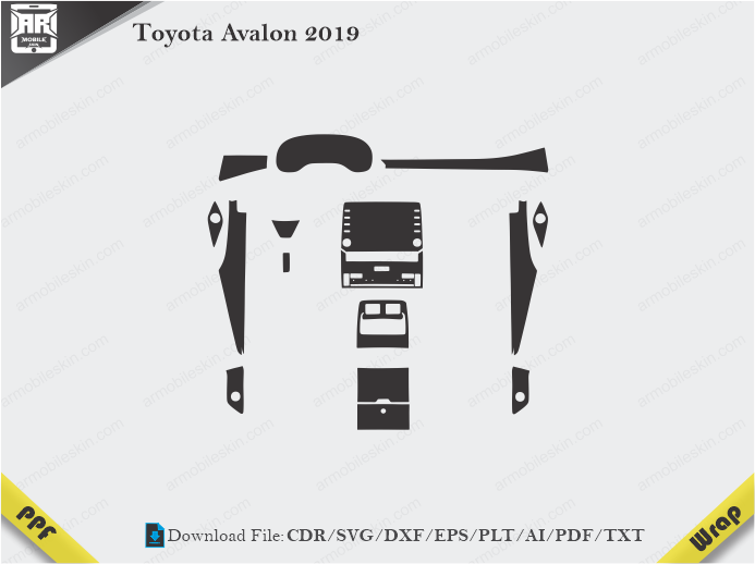 Toyota Avalon 2019 Car Interior PPF Template