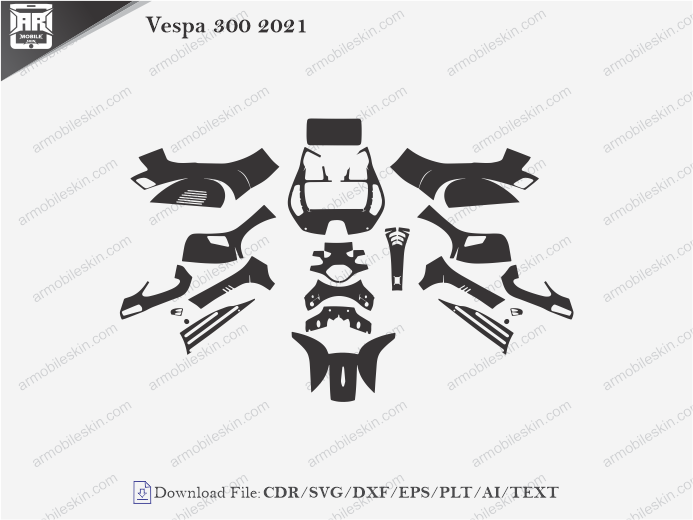 Vespa 300 2021 Wrap Skin Template