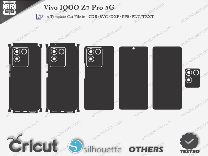 Vivo IQOO Z7 Pro 5G Skin Template Vector
