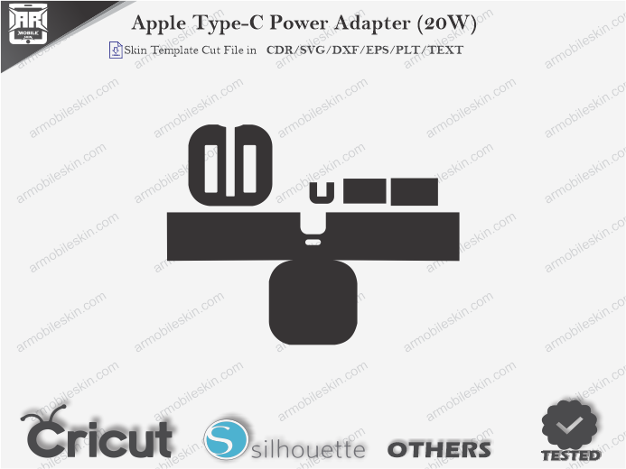 Apple Type-C Power Adapter (20W) Skin Template Vector