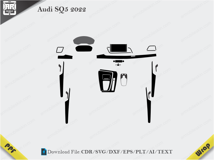 Audi SQ5 2022 Car Interior PPF or Wrap Template