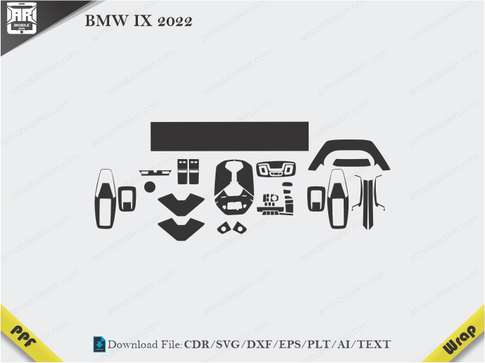 BMW IX 2022 Car Interior PPF or Wrap Template