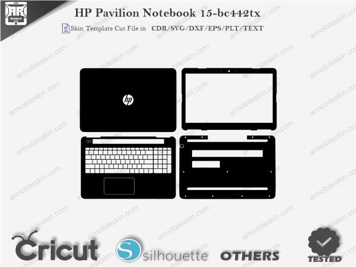 HP Pavilion Notebook 15-bc442tx Skin Template Vector