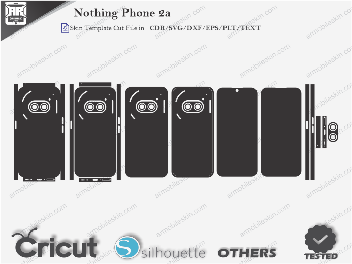 Nothing Phone 2a Skin Template Vector