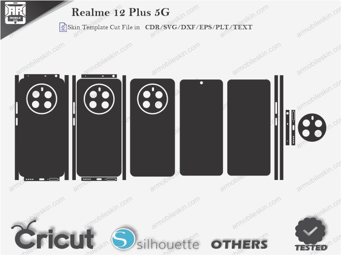 Realme 12 Plus 5G Skin Template Vector
