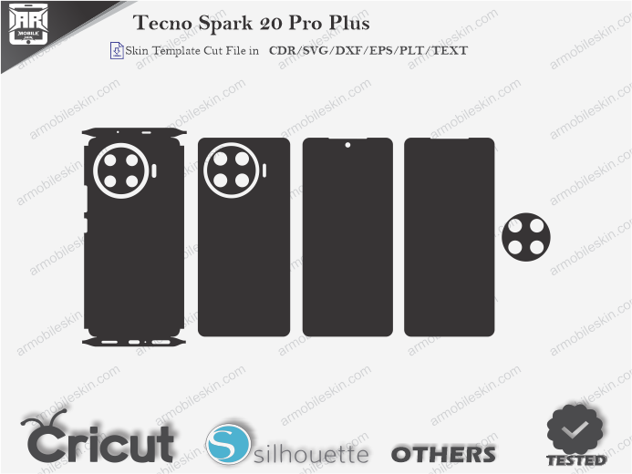 Tecno Spark 20 Pro Plus Skin Template Vector