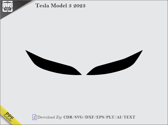 Tesla Model 3 2023 Car Headlight Template