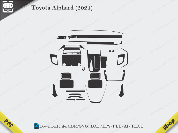 Toyota Alphard (2024) Car Interior PPF or Wrap Template
