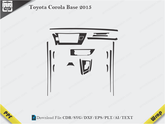 Toyota Corola Base 2015 Car Interior PPF Template