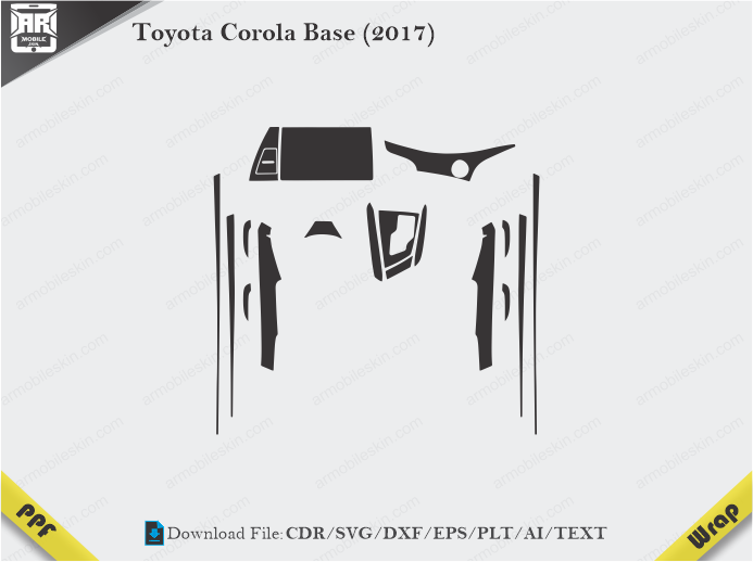 Toyota Corola Base (2017) Car Interior PPF Template