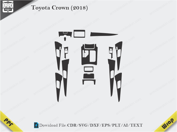 Toyota Crown (2018) Car Interior PPF or Wrap Template