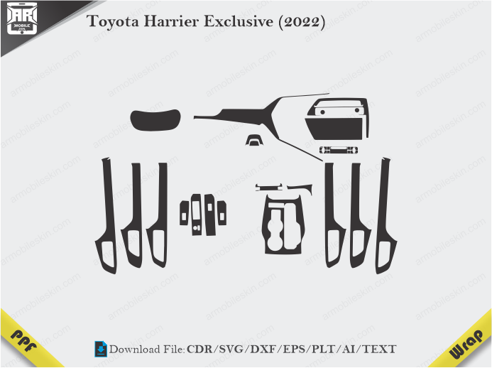 Toyota Harrier Exclusive (2022) Car Interior PPF Template