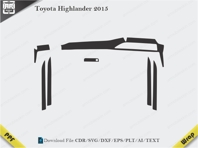Toyota Highlander 2015 Car Interior PPF or Wrap Template