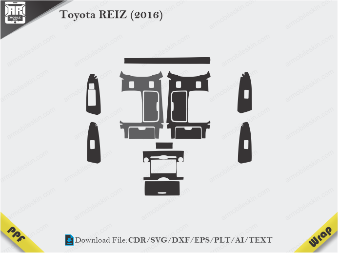 Toyota REIZ (2016) Car Interior PPF Template