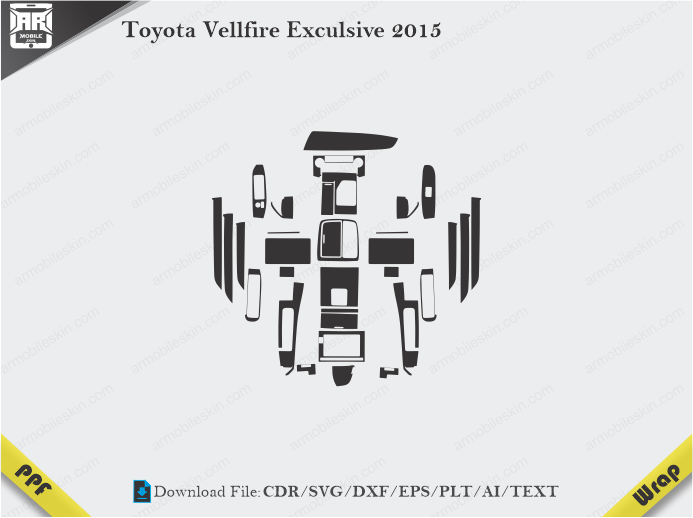 Toyota Vellfire Exculsive 2015 Car Interior PPF or Wrap Template