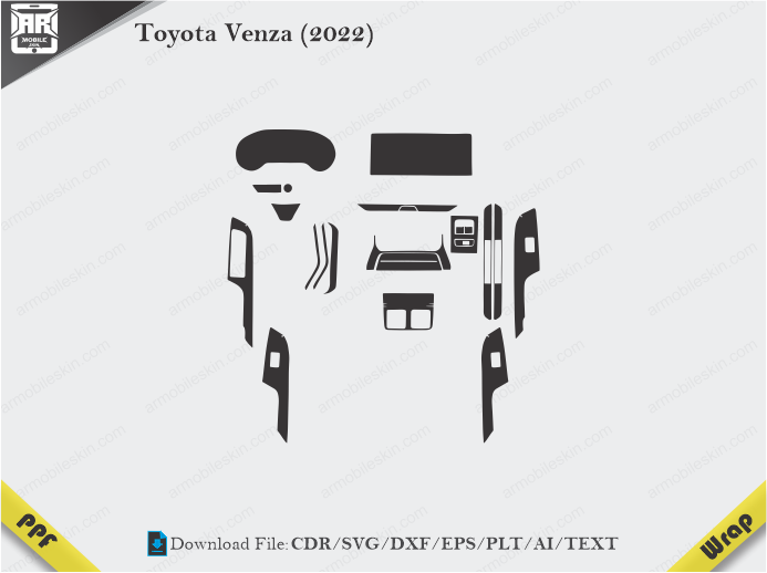 Toyota Venza (2022) Car Interior PPF or Wrap Template