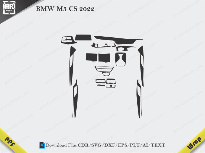 BMW M5 CS 2022 Car Interior PPF or Wrap Template
