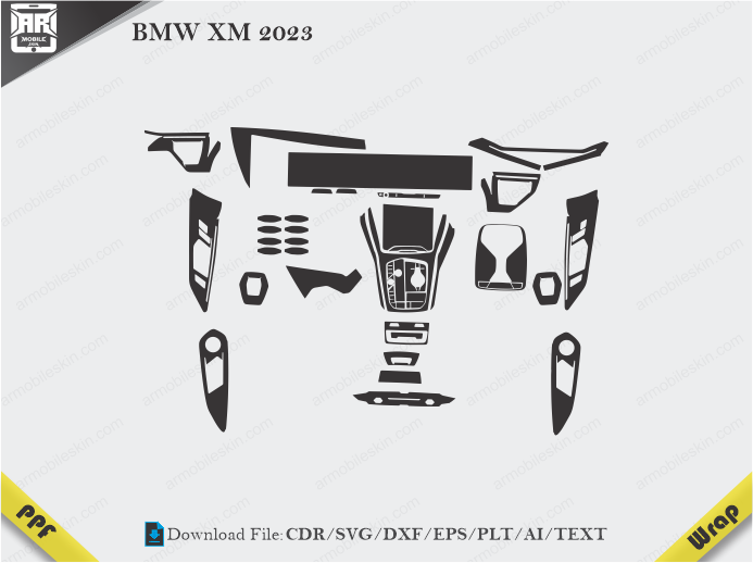 BMW XM 2023 Car Interior PPF or Wrap Template