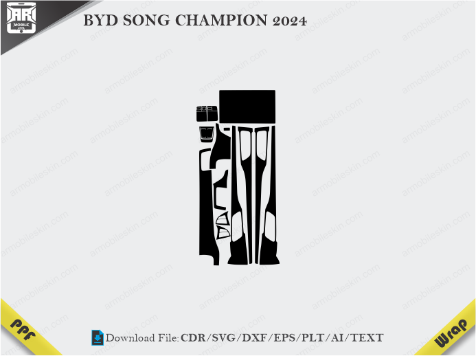 BYD SONG CHAMPION 2024 Car Interior PPF or Wrap Template