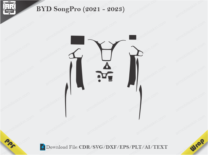 BYD SongPro (2021 – 2023) Car Interior PPF or Wrap Template