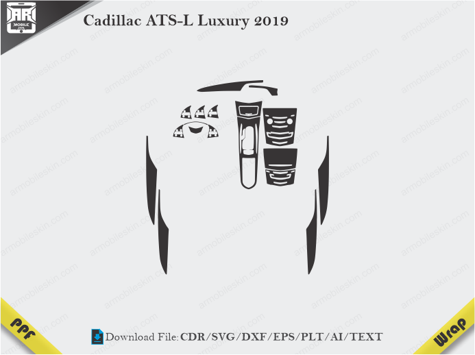 Cadillac ATS-L Luxury 2019 Car Interior PPF or Wrap Template