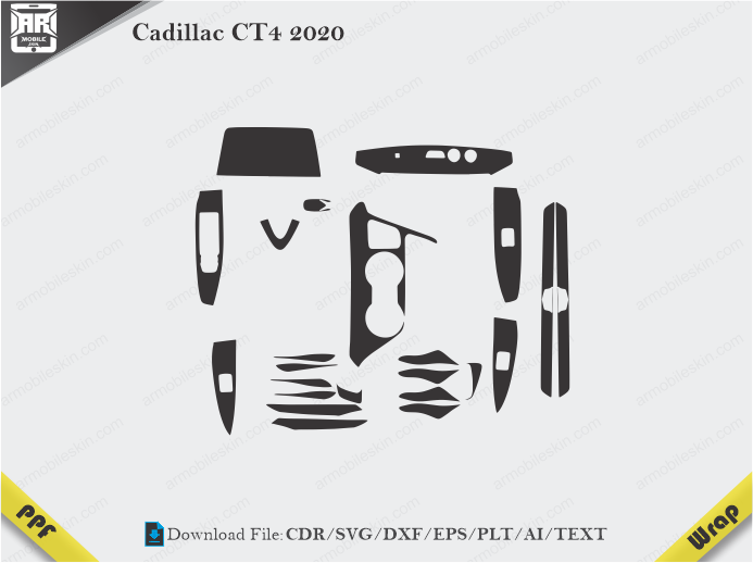 Cadillac CT4 2020 Car Interior PPF or Wrap Template