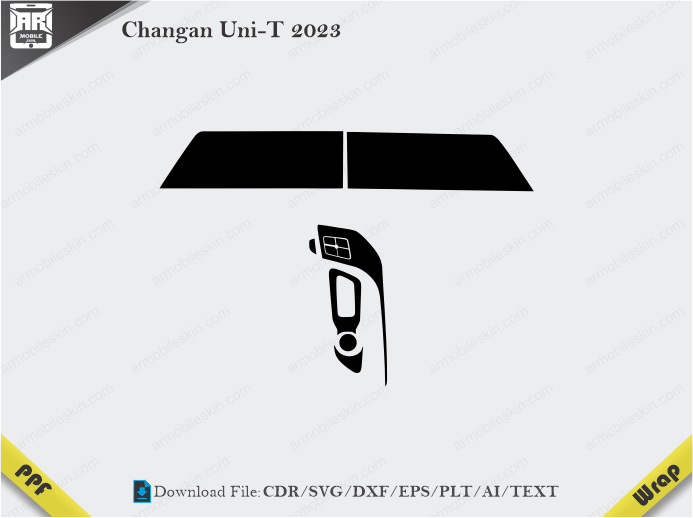 Changan Uni-T 2023 Car Interior PPF or Wrap Template