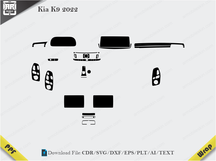 Kia K9 2022 Car Interior PPF or Wrap Template