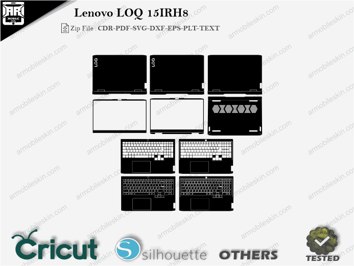 Lenovo LOQ 15IRH8 Full Skin Template Vector