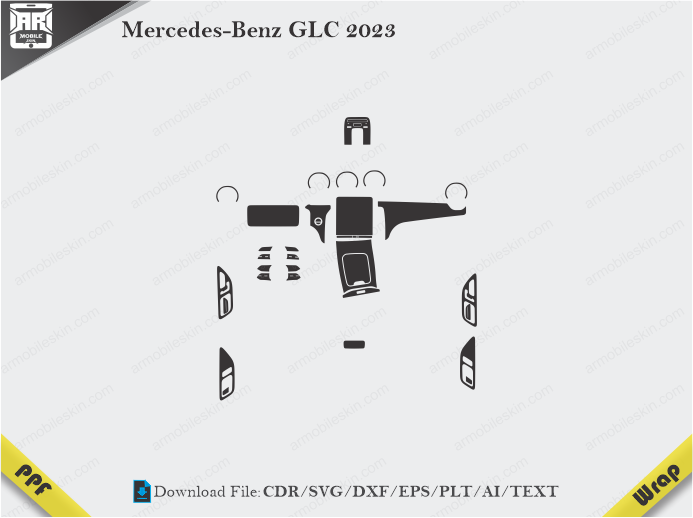 Mercedes-Benz GLC 2023 Car Interior PPF or Wrap Template