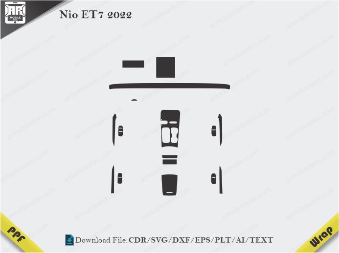 Nio ET7 2022 Car Interior PPF or Wrap Template
