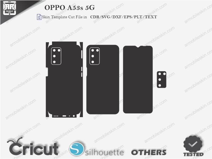 OPPO A53s 5G Skin Template Vector