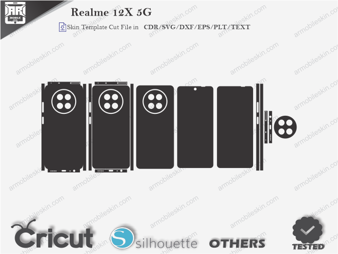 Realme 12X 5G Skin Template Vector