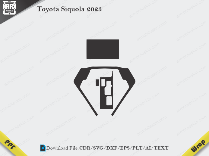 Toyota Siquola 2023 Car Interior PPF or Wrap Template