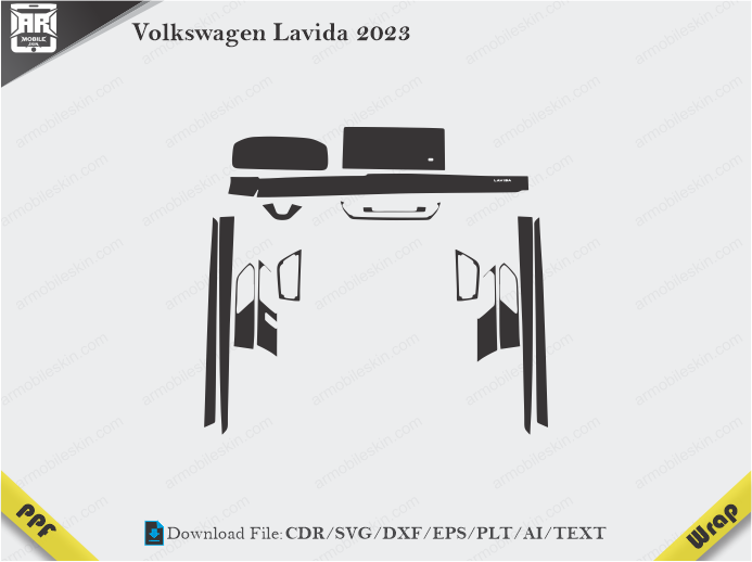Volkswagen Lavida 2023 Car Interior PPF or Wrap Template