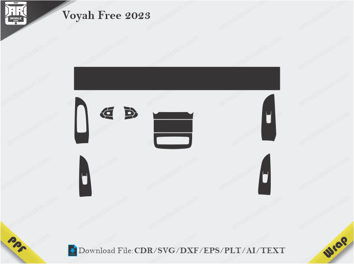 Voyah Free 2023 Car Interior PPF or Wrap Template