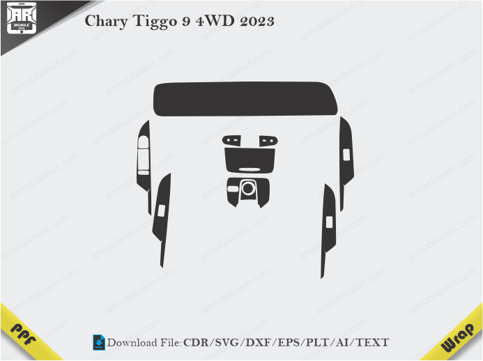 Chary Tiggo 9 4WD 2023 Car Interior PPF or Wrap Template