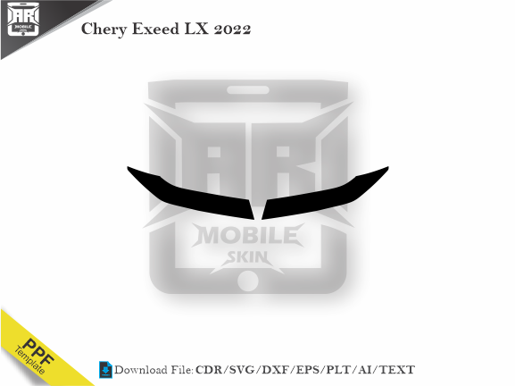 Chery Exeed LX 2022 Car Headlight Cutting Template