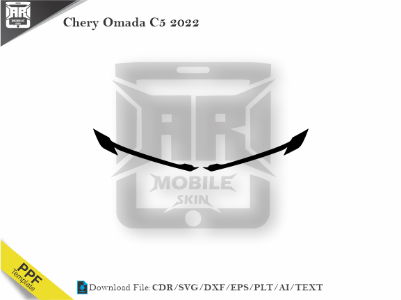 Chery Omada C5 2022 Car Headlight Cutting Template