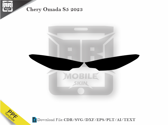 Chery Omada S5 2023 Car Headlight Cutting Template
