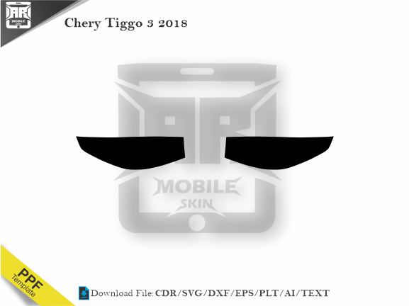 Chery Tiggo 3 2018 Car Headlight Cutting Template