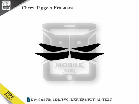 Chery Tiggo 4 Pro 2022 Car Headlight Cutting Template