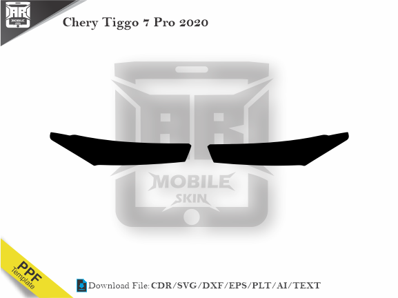 Chery Tiggo 7 Pro 2020 Car Headlight Cutting Template