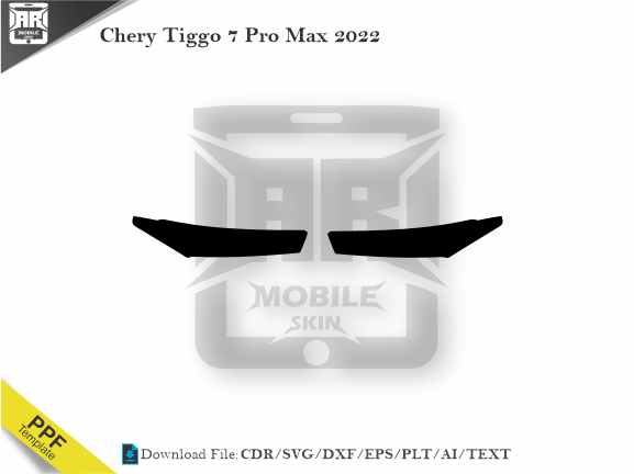 Chery Tiggo 7 Pro Max 2022 Car Headlight Cutting Template