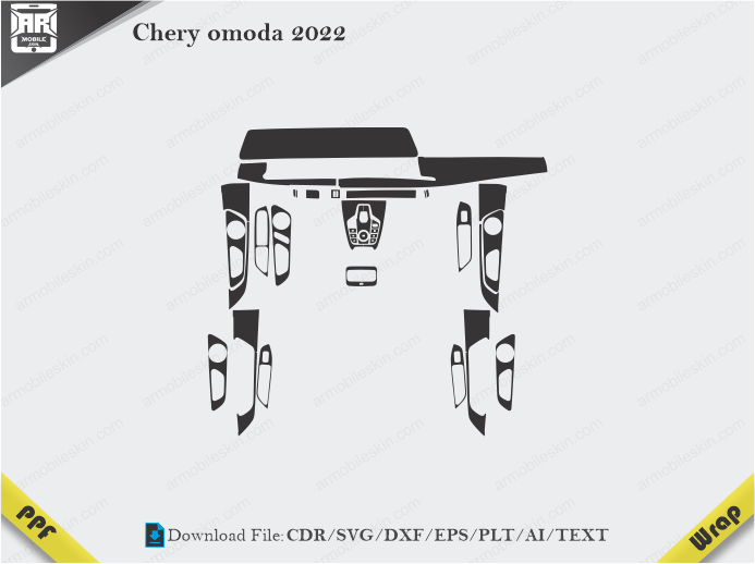 Chery omoda 2022 Car Interior PPF Template
