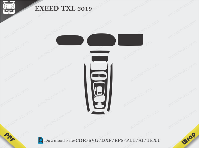 EXEED TXL 2019 Car Interior PPF or Wrap Template