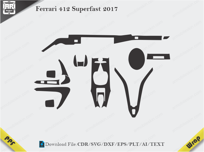 Ferrari 412 Superfast 2017 Car Interior PPF or Wrap Template