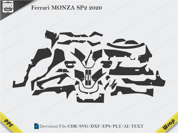 Ferrari MONZA SP2 2020 Car Interior PPF Template