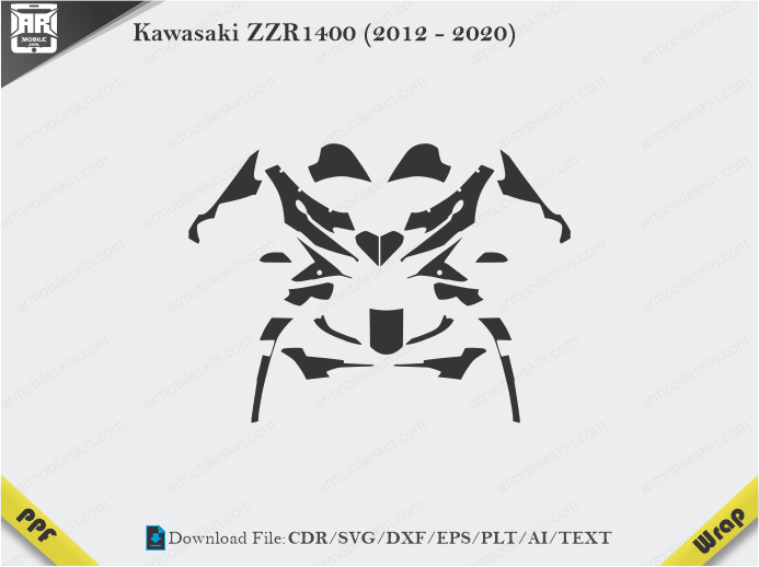 Kawasaki ZZR1400 (2012 – 2020) Wrap Skin Template